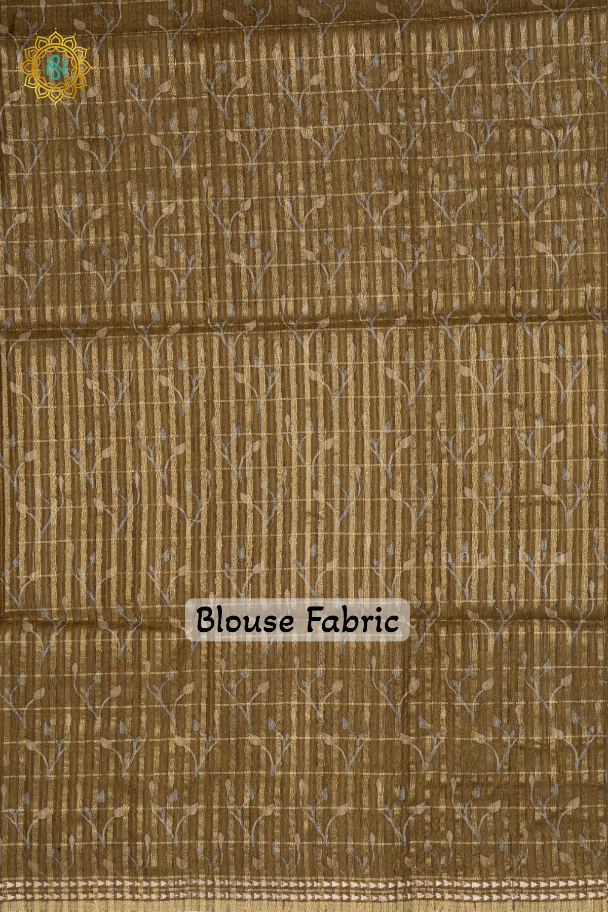 LIGHT OLIVE GREEN - KOTHA TUSSAR SAREE WITH PRINTED AND ZARI CHECKS BODY, THREAD WOVEN BORDER