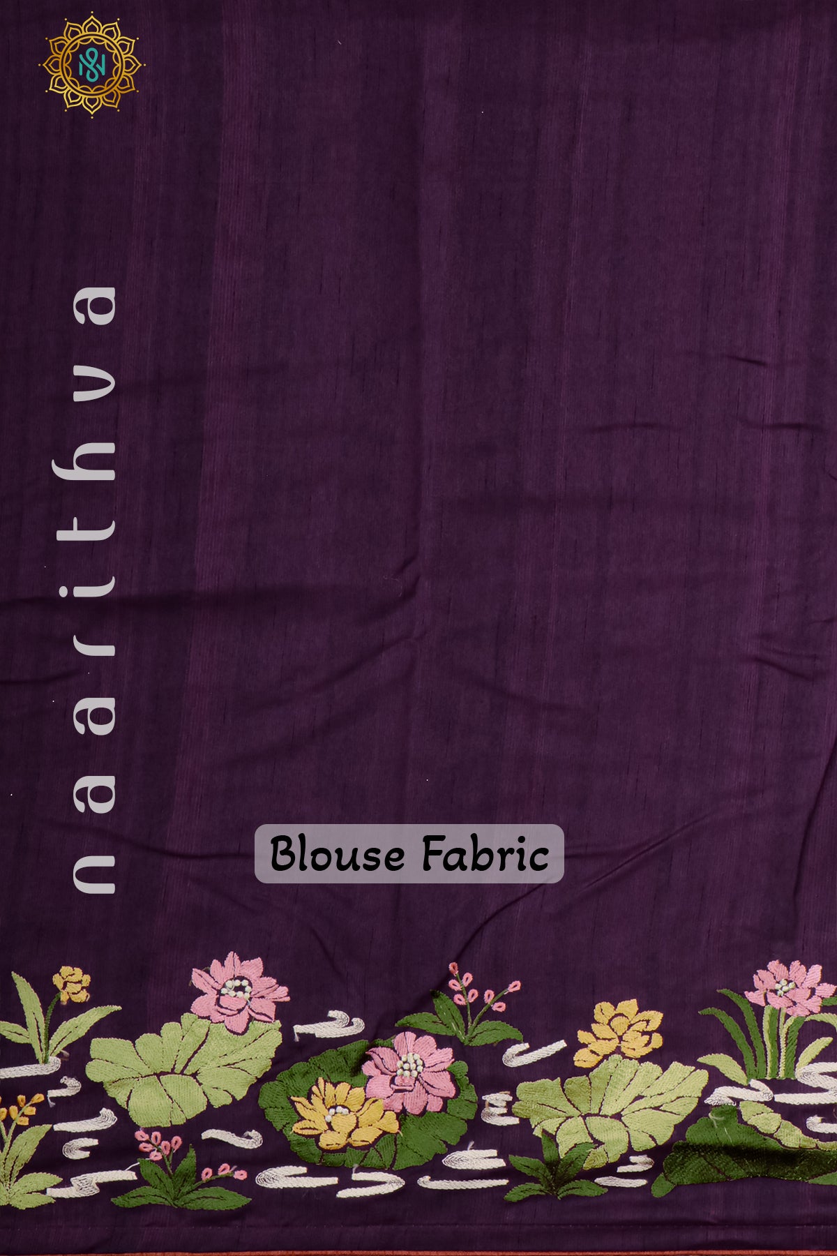 PURPLE - SEMI TUSSAR SILK WITH EMBROIDERY