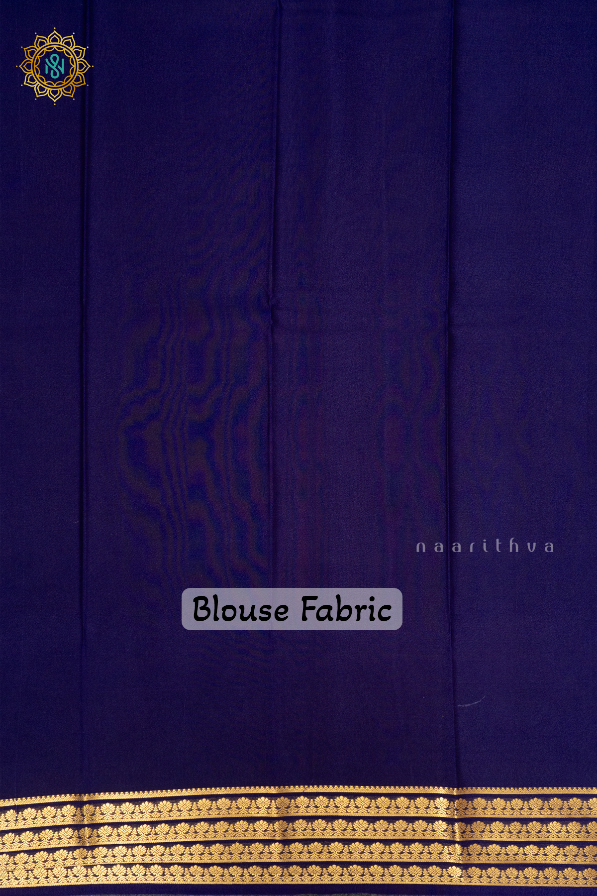 PINK WITH NAVY BLUE - PURE MYSORE CREPE SILK
