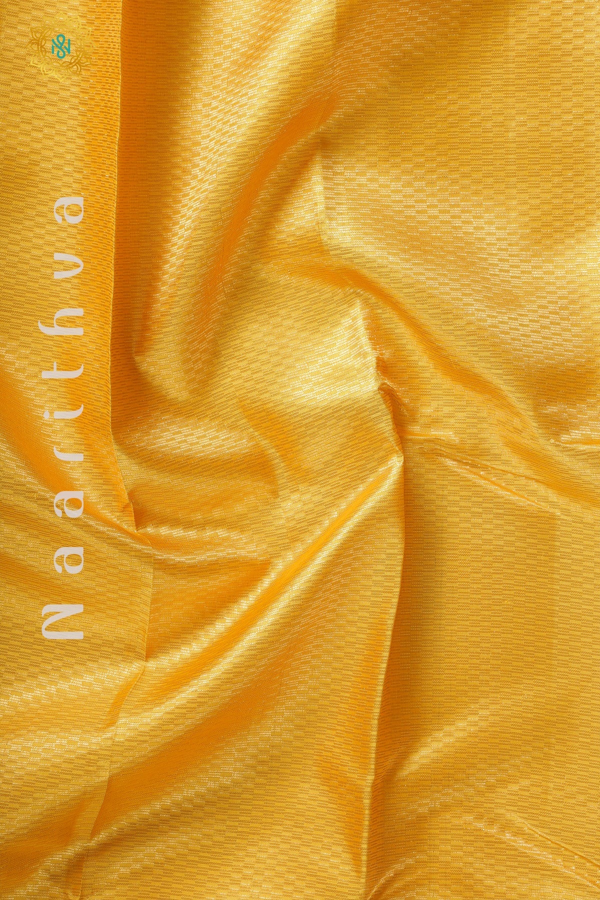 GOLDEN YELLOW WITH SKY BLUE - PURE KANJIVARAM SILK