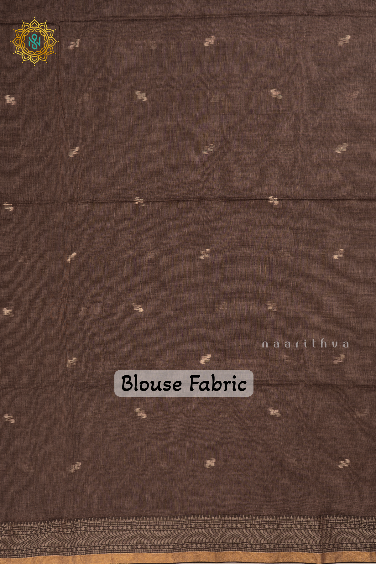 Ash Brown Mul Cotton Saree Thread Woven Buttas On The Body With Thread and Zari Woven Border