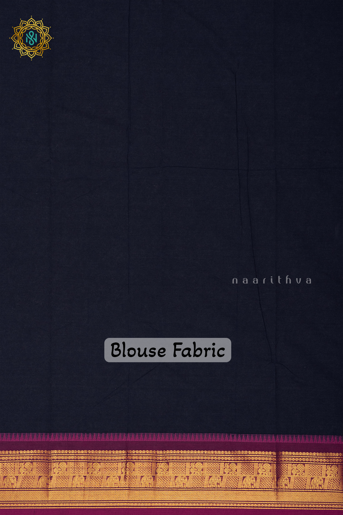 NAVY BLUE WITH PINK & YELLOW - CHETTINAD COTTON