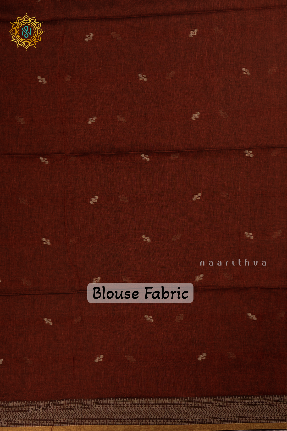 Brown Mul Cotton Saree Thread Woven Buttas On The Body With Thread and Zari Woven Border