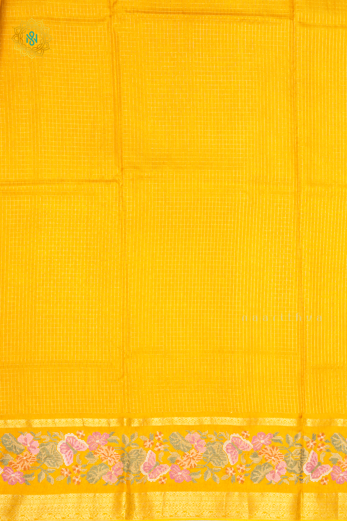 YELLOW - SEMI CREPE SILK WITH EMBROIDERY