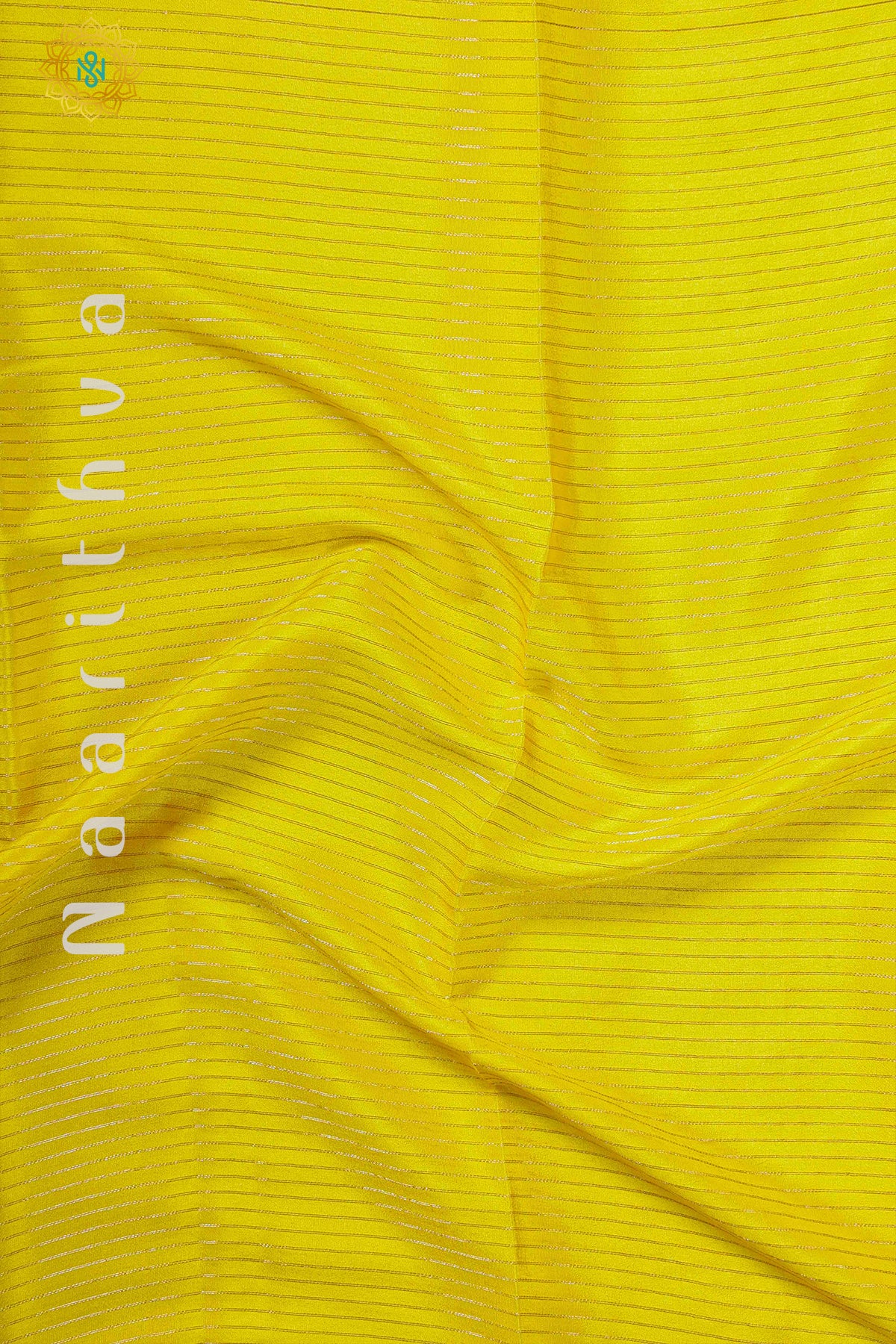 YELLOW WITH PURPLE - PURE MYSORE CREPE SILK