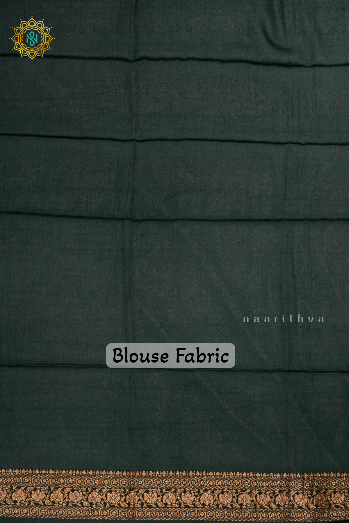 Botttle Green Semi Banarasi Crepe Silk Saree with All-Over Zari Buttas and a Zari Border