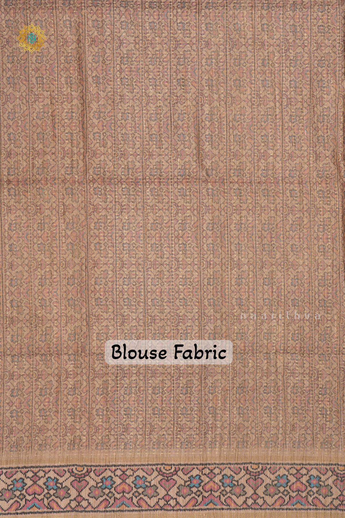 BLUE WITH BEIGE - SEMI TUSSAR SILK