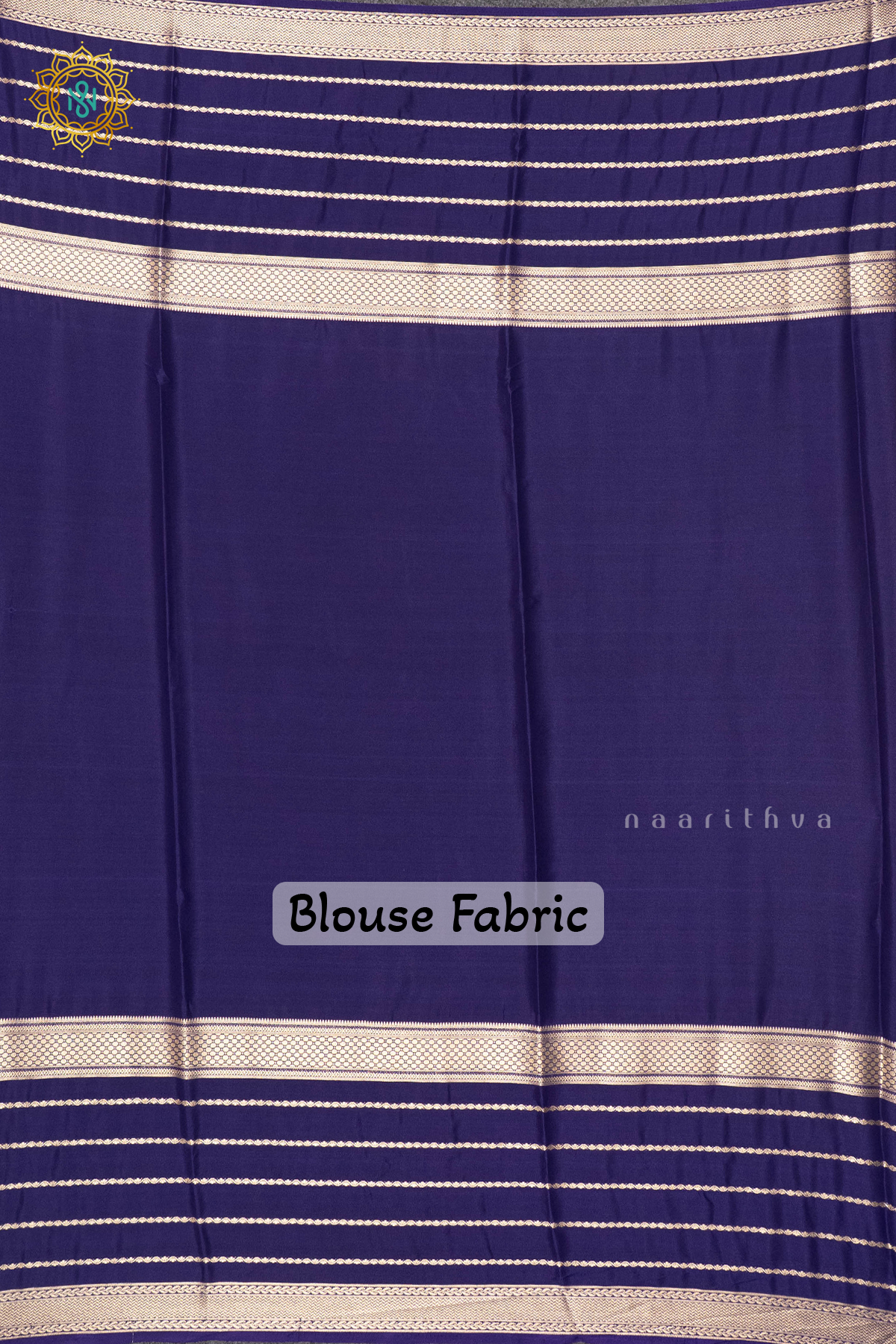 YELLOW WITH BLUE - SEMI MYSORE CREPE SILK