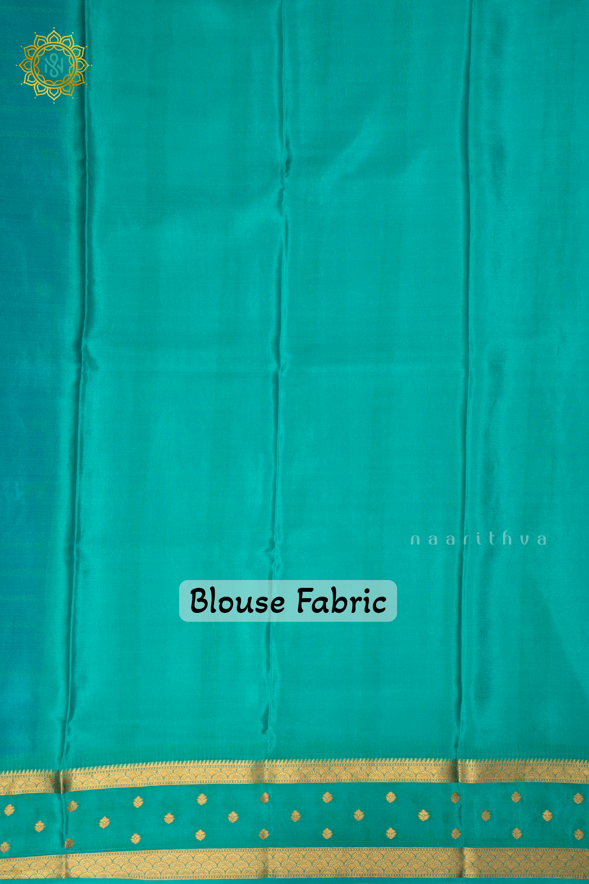 ROYAL BLUE WITH AQUA BLUE - PURE MYSORE CREPE SILK
