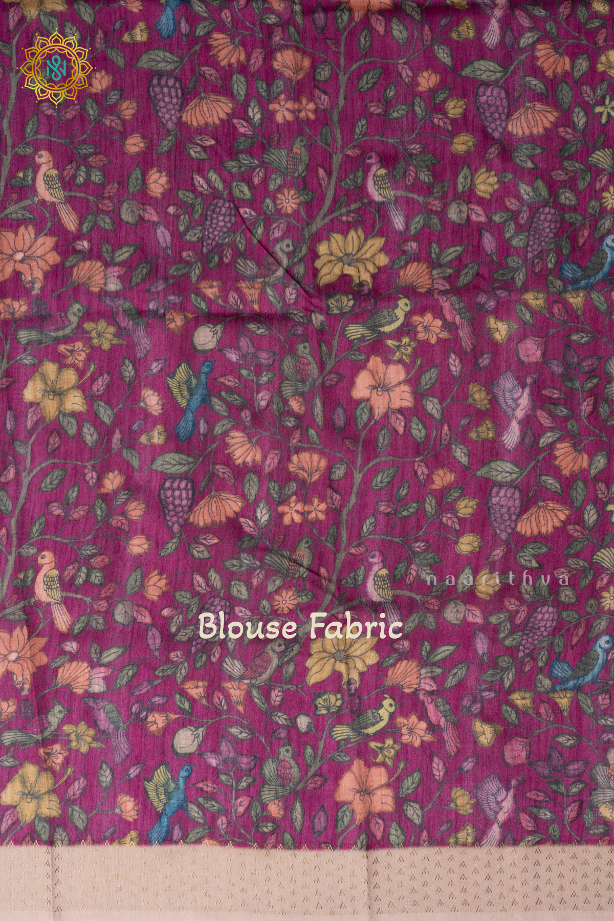 Light Blue With Mauve Semi Cotton Tussar Saree with Printed Body & Contrast Pallu