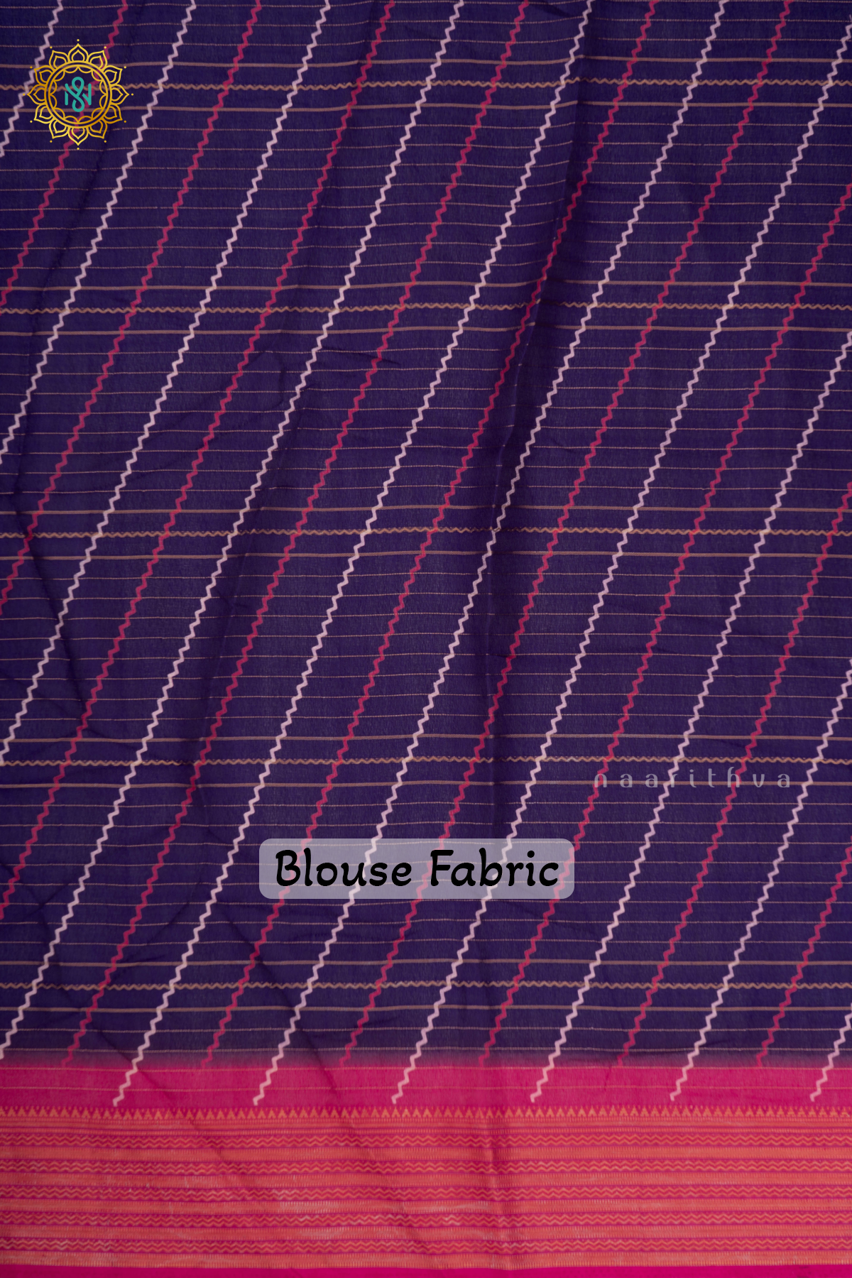 Purple With Pink Semi Georgette Saree With Zari Stripes On The Body And Contrast Zari Border