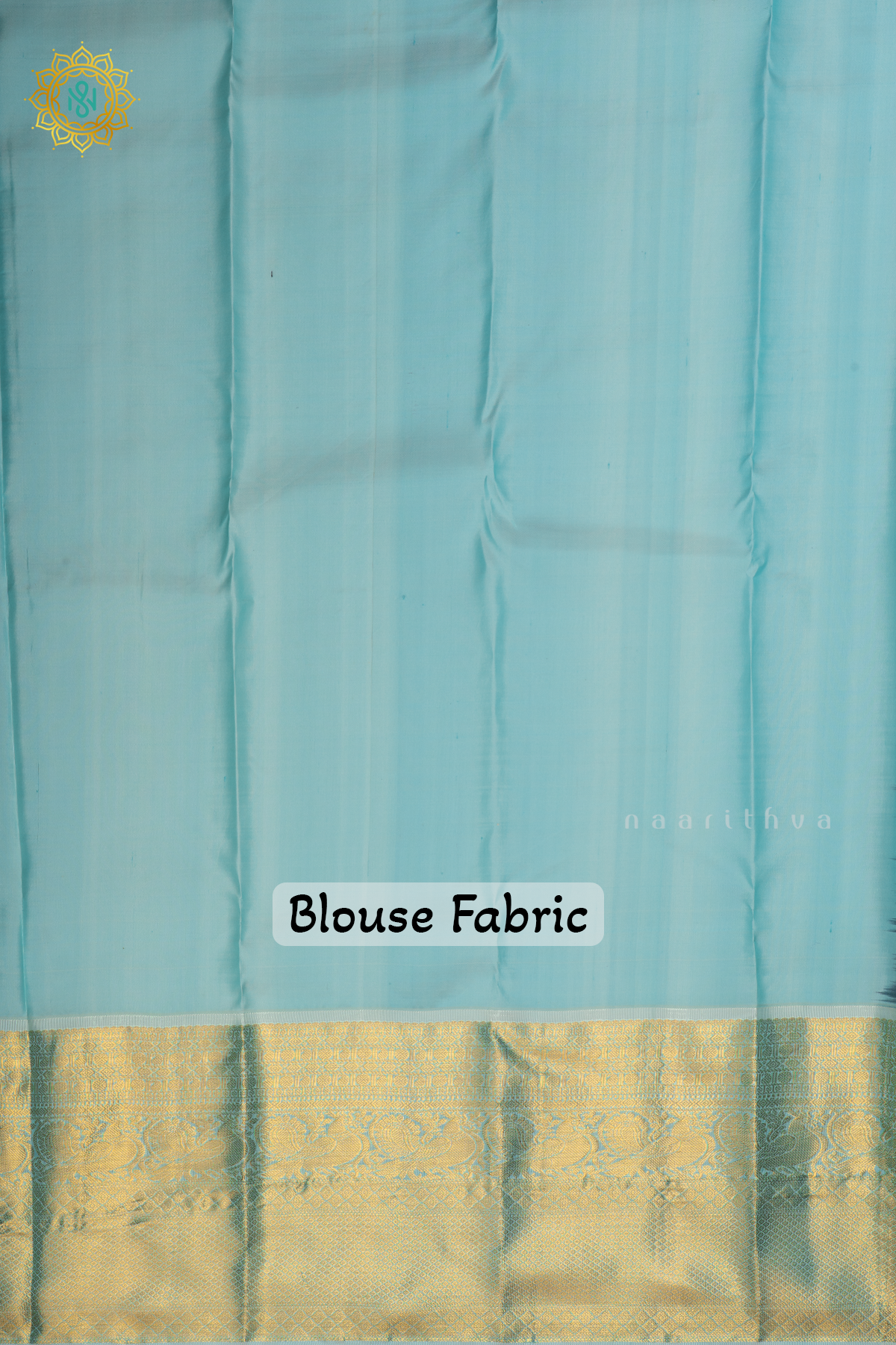 DARK BROWN WITH AQUA BLUE  - PURE KANJIVARAM SILK