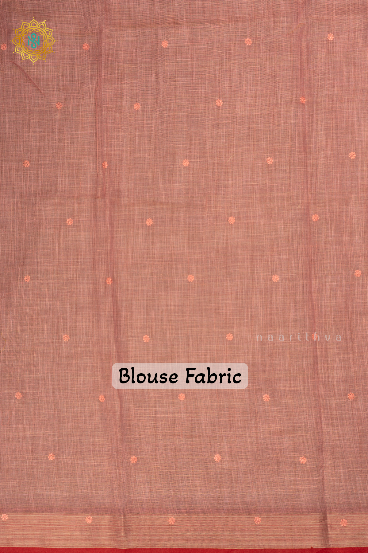 Peach - Linen Tissue Saree Allover Thread Work Buttas with Tissue Border