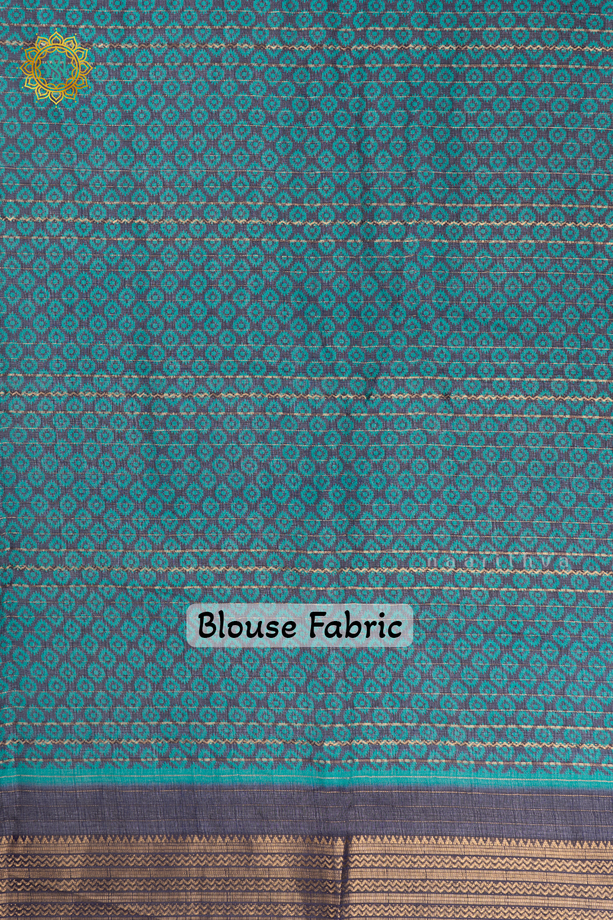 AQUA BLUE WITH NAVY BLUE - SEMI GEORGETTE
