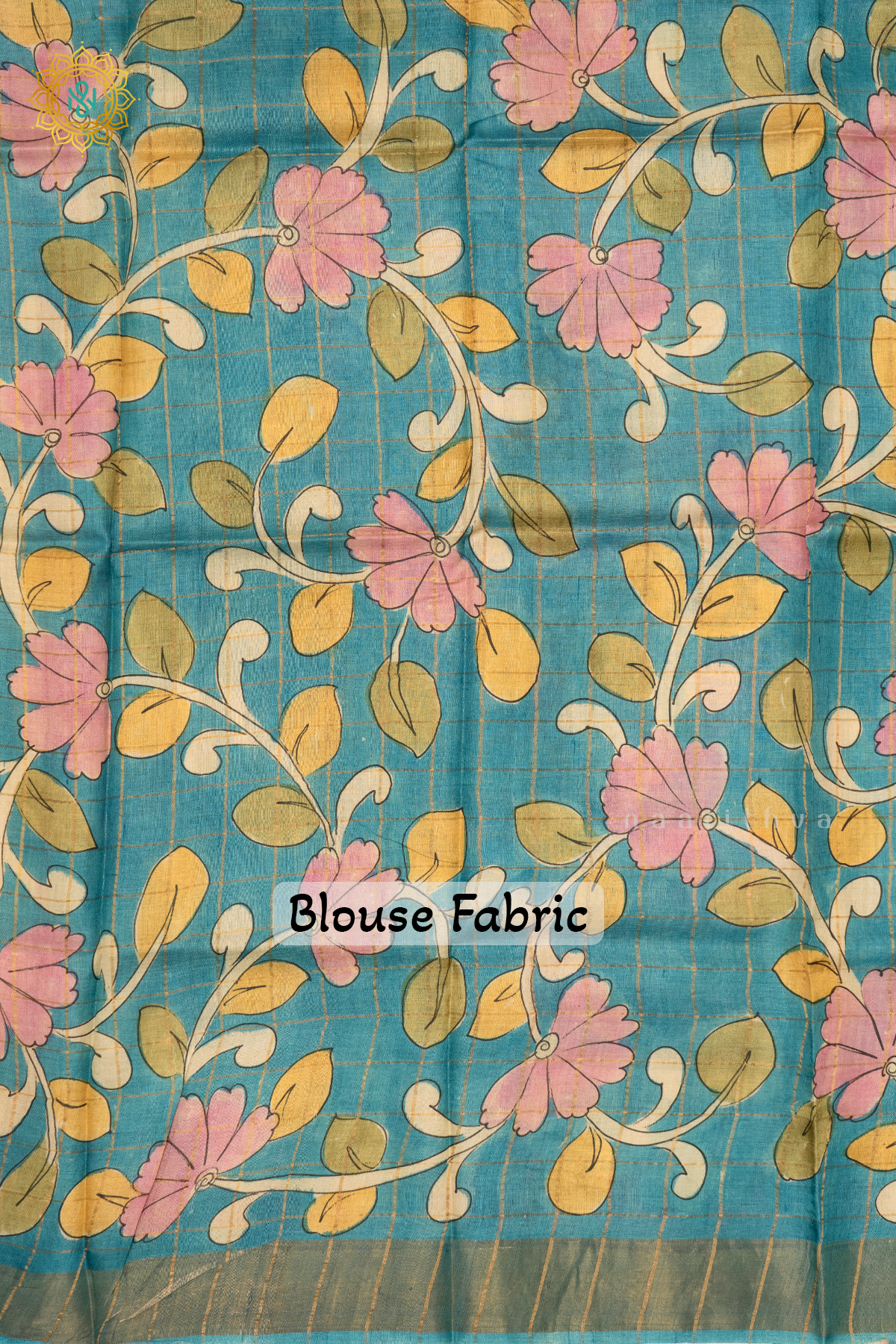 YELLOW WITH SKY BLUE - PURE TUSSAR SILK