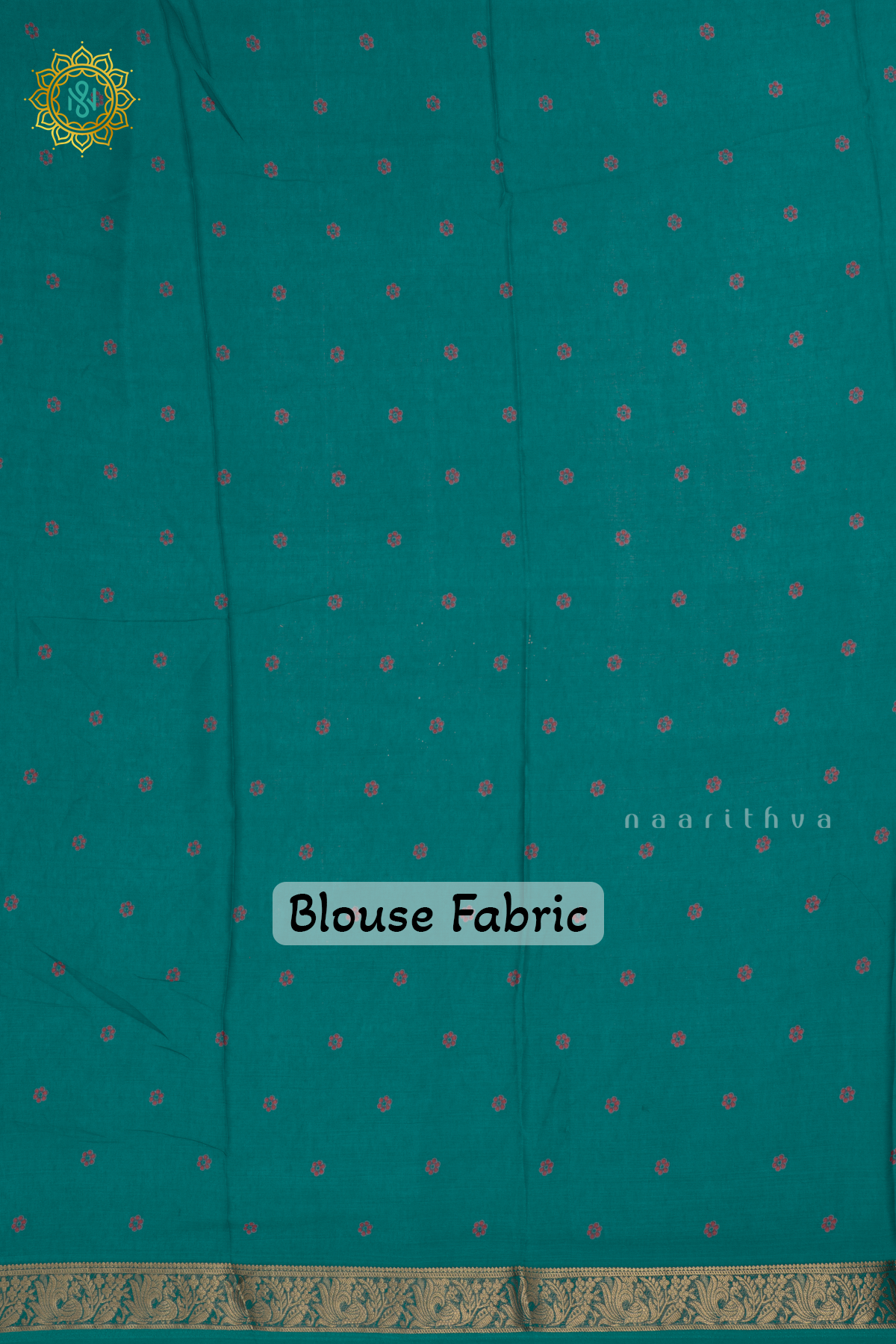 Cyan Green Semi Georgette Saree With Printed Body And Zari Border