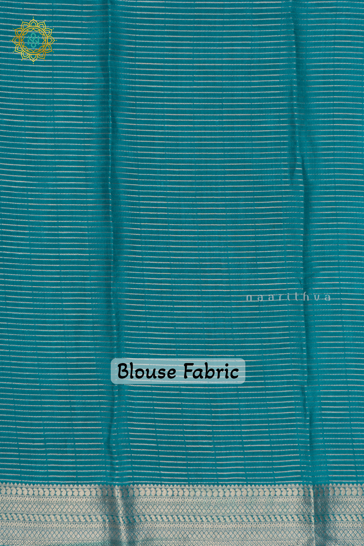 OFF WHITE WITH NAVY BLUE & SKY BLUE - SEMI GEORGETTE