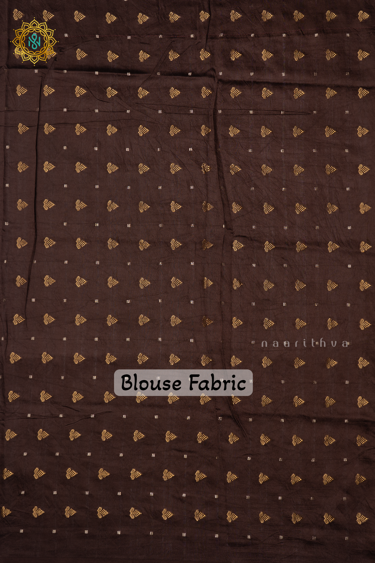 OFF WHITE WITH BROWN - SEMI CREPE SILK