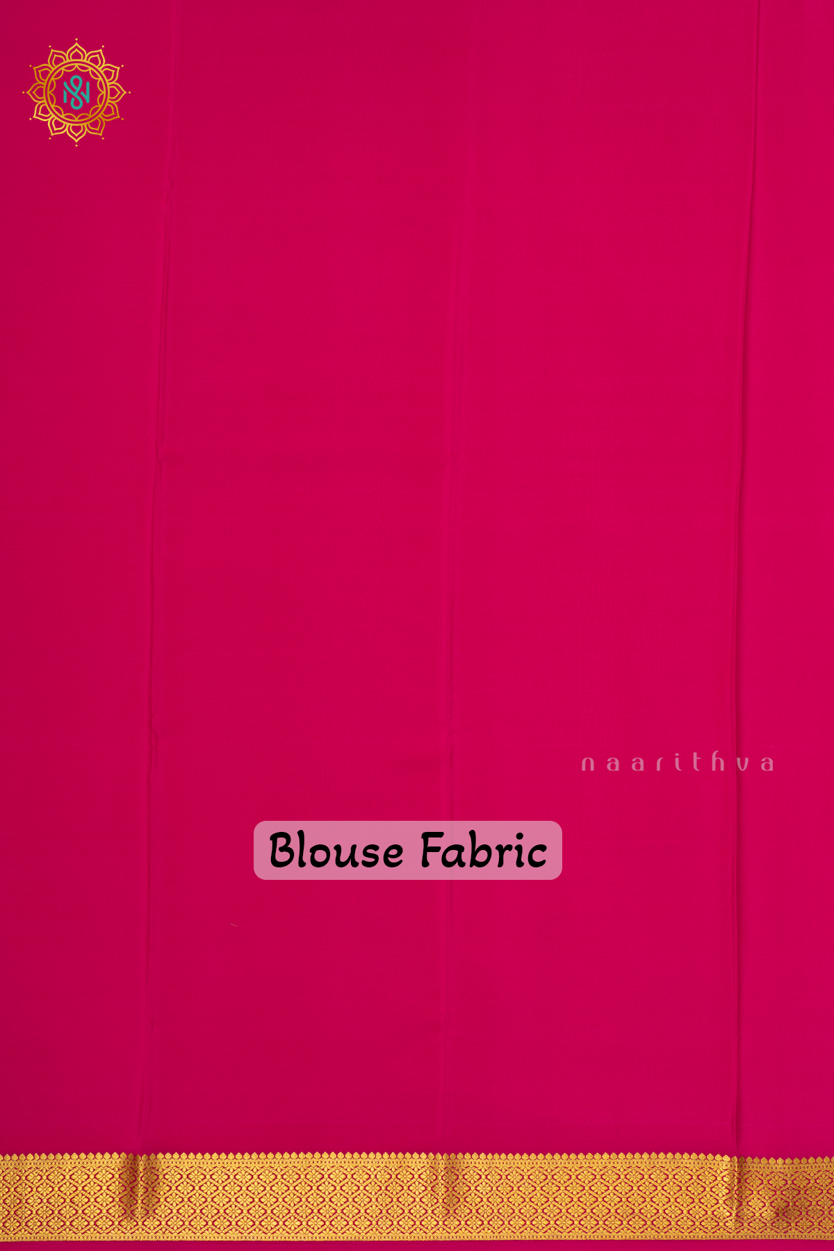 BLUE WITH PINK - PURE MYSORE CREPE SILK