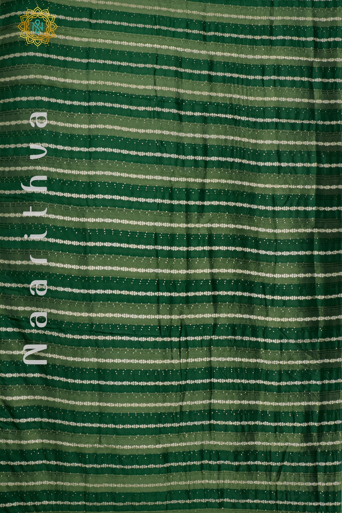 BOTTLE GREEN WITH PARROT GREEN - DOLA SILK