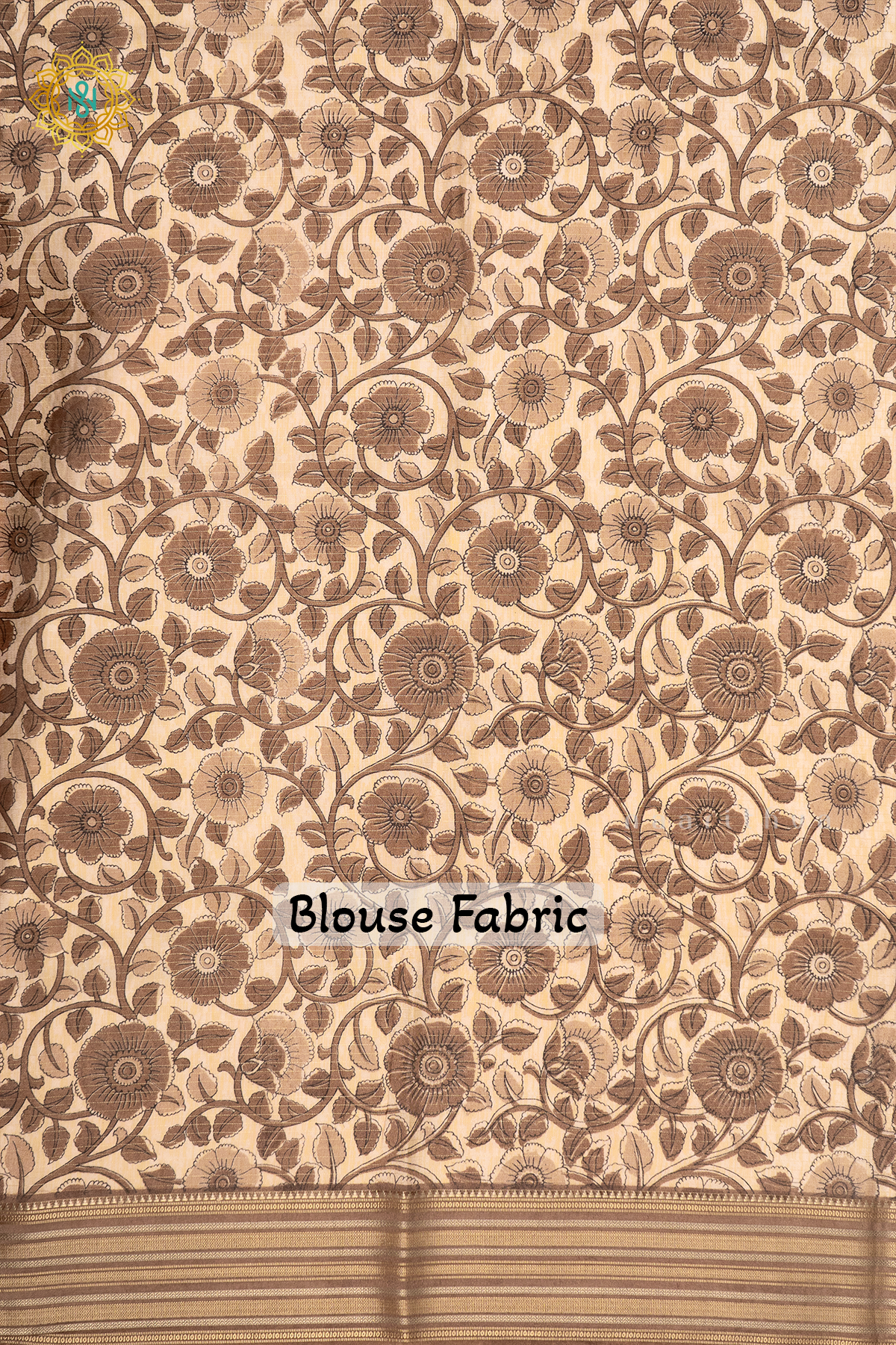 RUST ORANGE WITH BEIGE - SEMI CREPE SILK