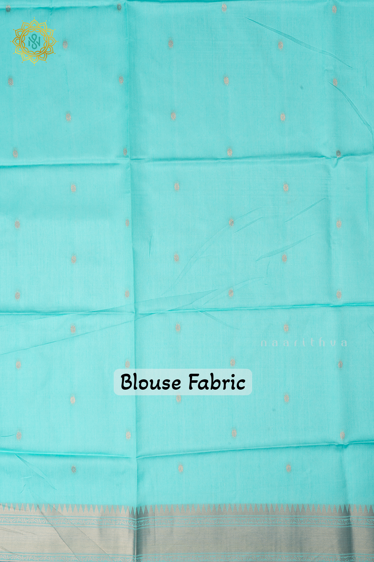 Aqua Blue Semi Tussar Silk Saree Zari Buttas On The Body With Paithani Border & Pallu