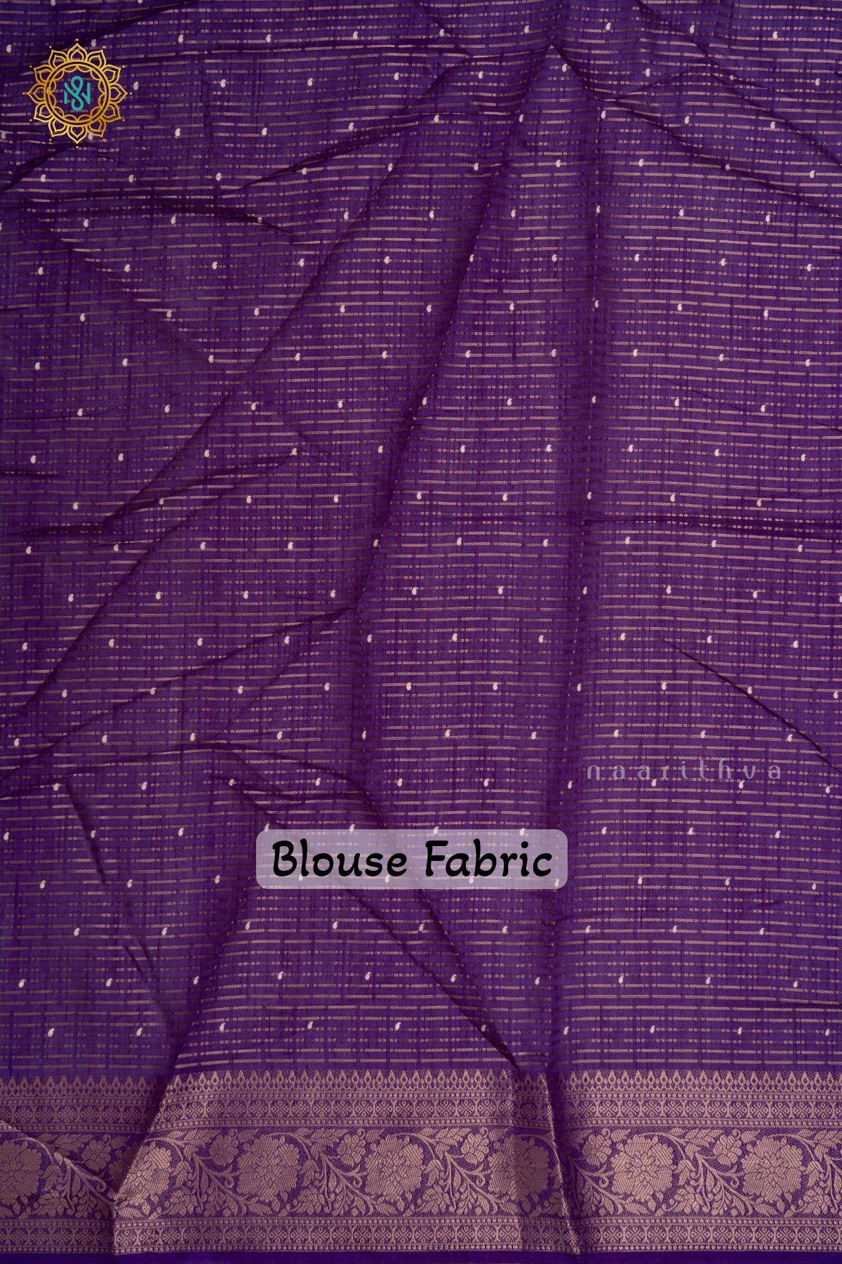 Purple Dola Silk Saree With Allover Printed Buttas And Zari Stripes With Zari Border