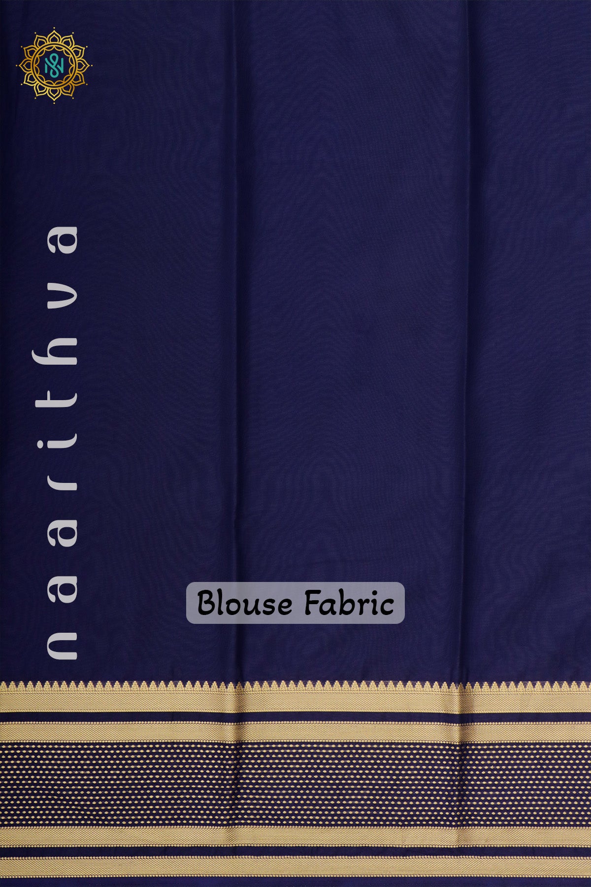 BLUE WITH NAVY BLUE - SEMI MYSORE CREPE SILK