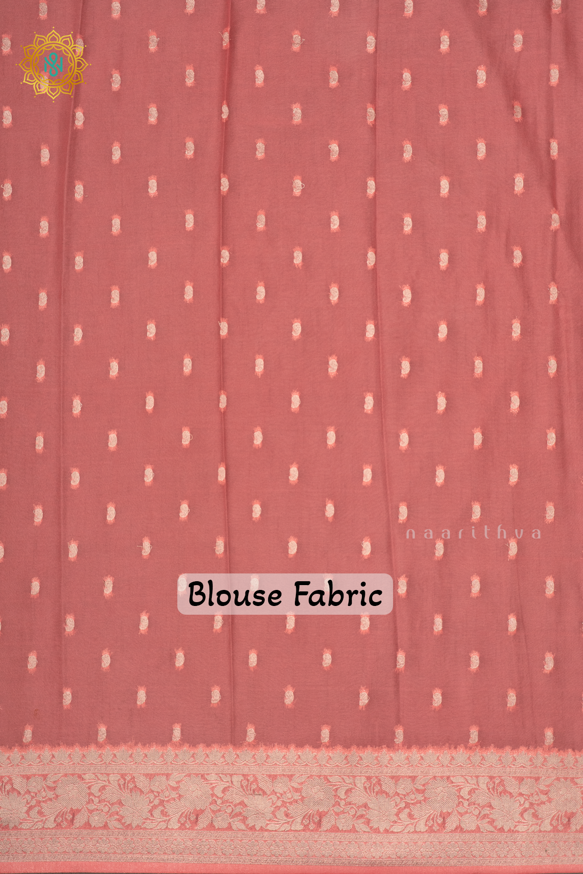 BOTTLE GREEN WITH PEACH - SEMI CHIFFON BANARASI