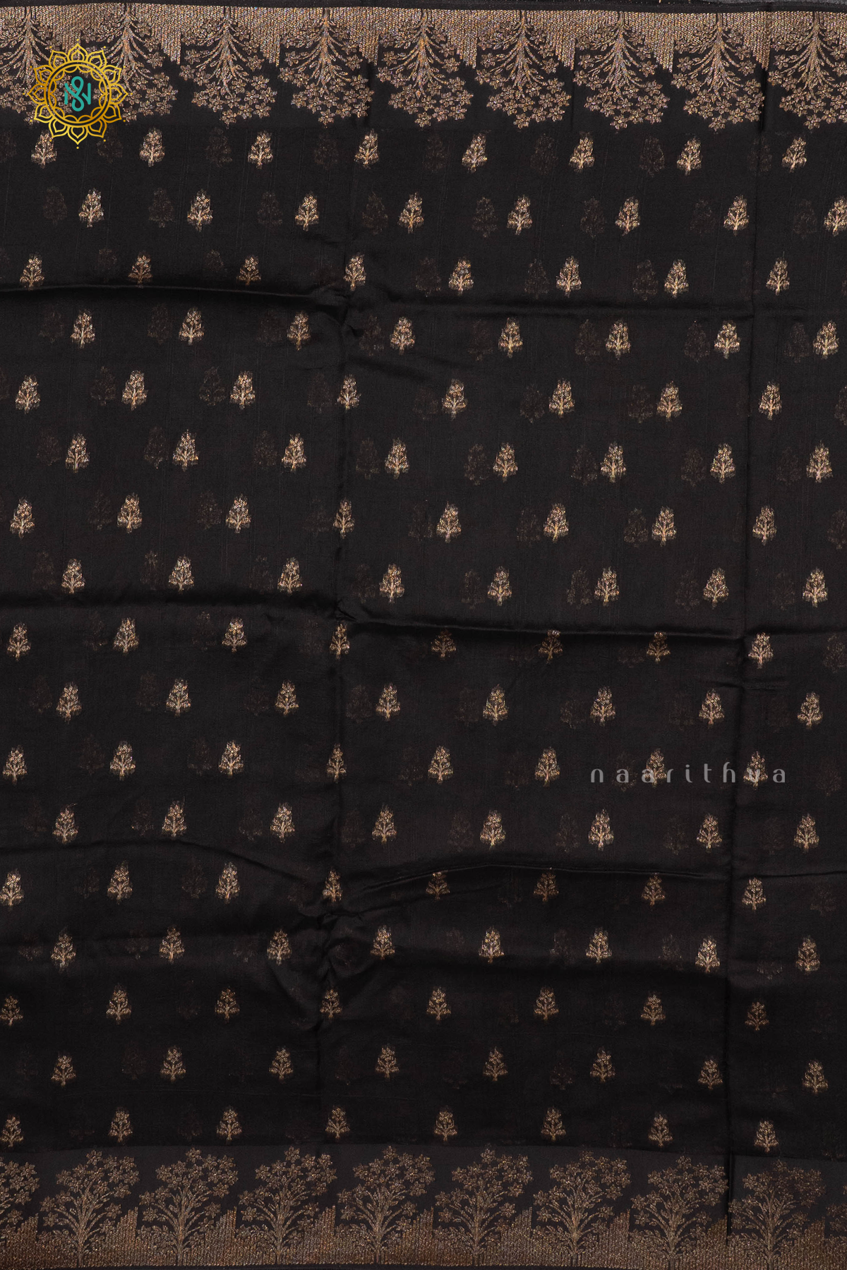 BLACK - SEMI TUSSAR SILK