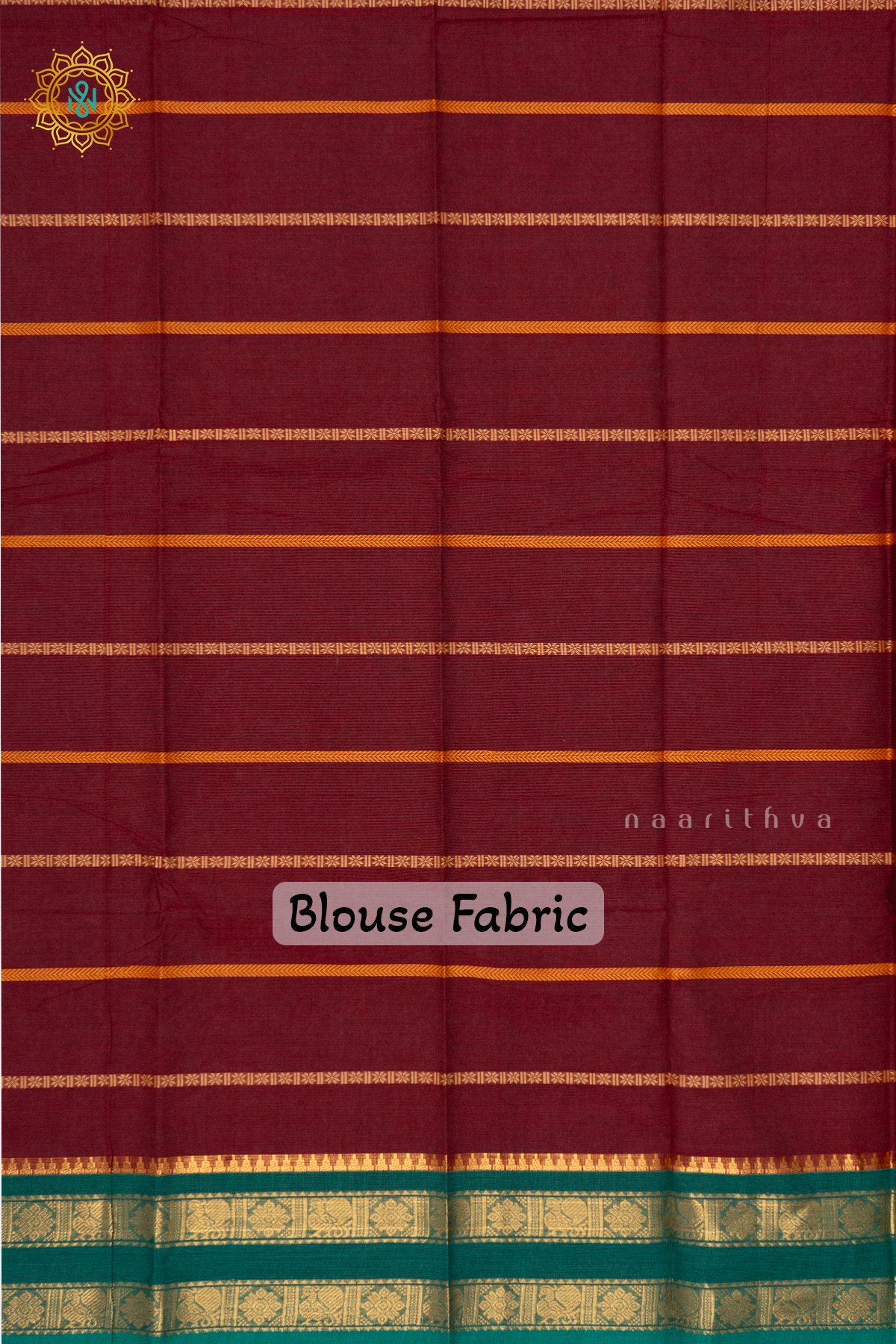 MAROON WITH CYAN GREEN - CHETTINAD COTTON