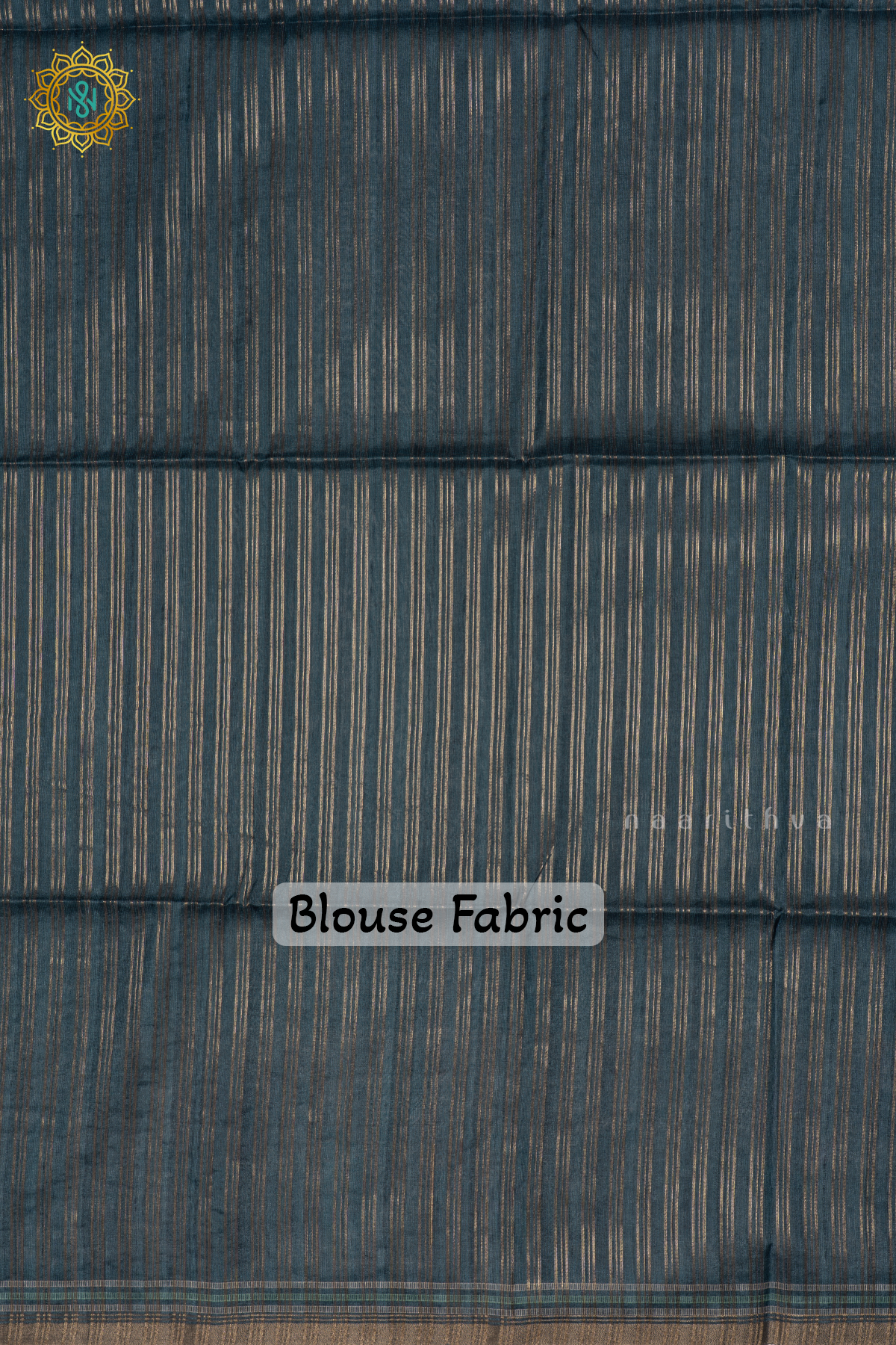 Blue Semi Tussar Silk Saree With Printed Body And Printed Border