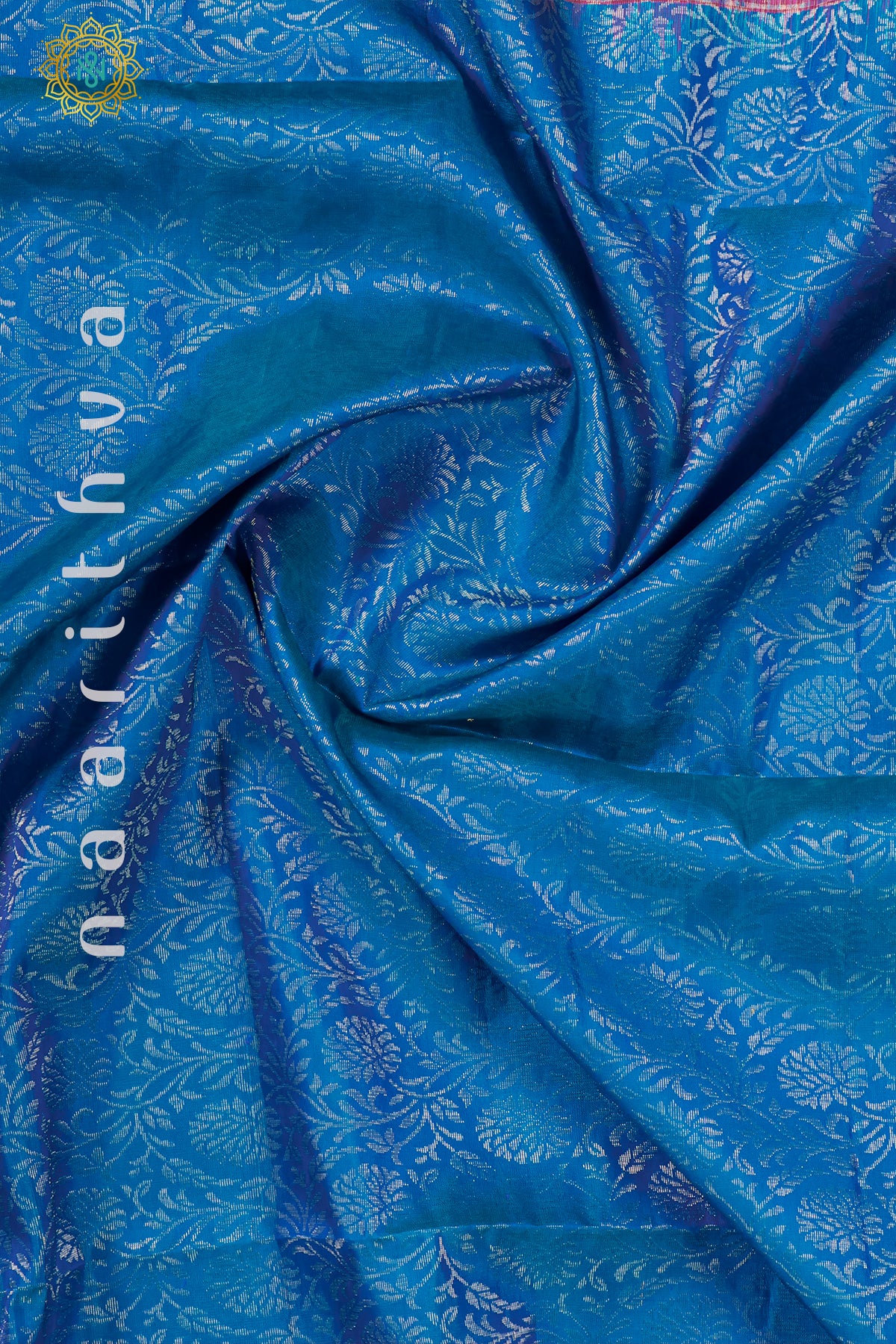 BLUE WITH DUAL SHADE OF PINK - PURE KANJIVARAM SOFT SILK