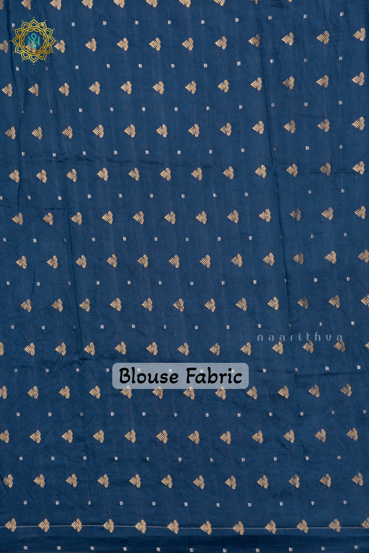 PEACOCK BLUE WITH YELLOW - SEMI CREPE SILK