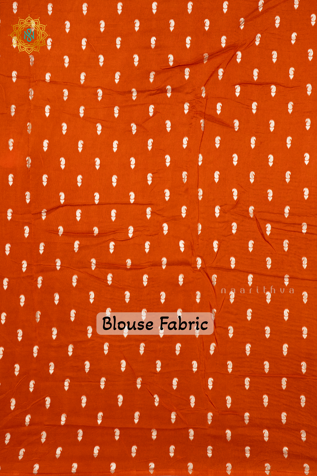 BLACK WITH ORANGE - SEMI GEORGETTE