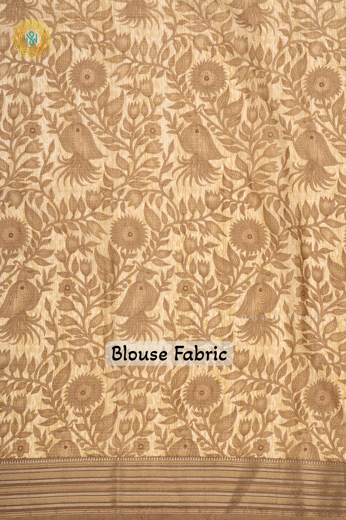 RUST ORANGE WITH BEIGE - SEMI CREPE SILK