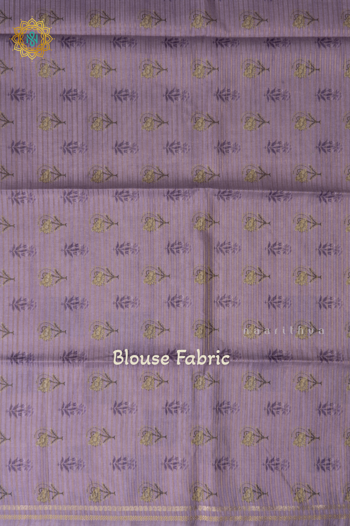 Off White With Lavender Semi Tussar Silk Saree With Allover Geometrical Prints On The Body With Contrast Pallu