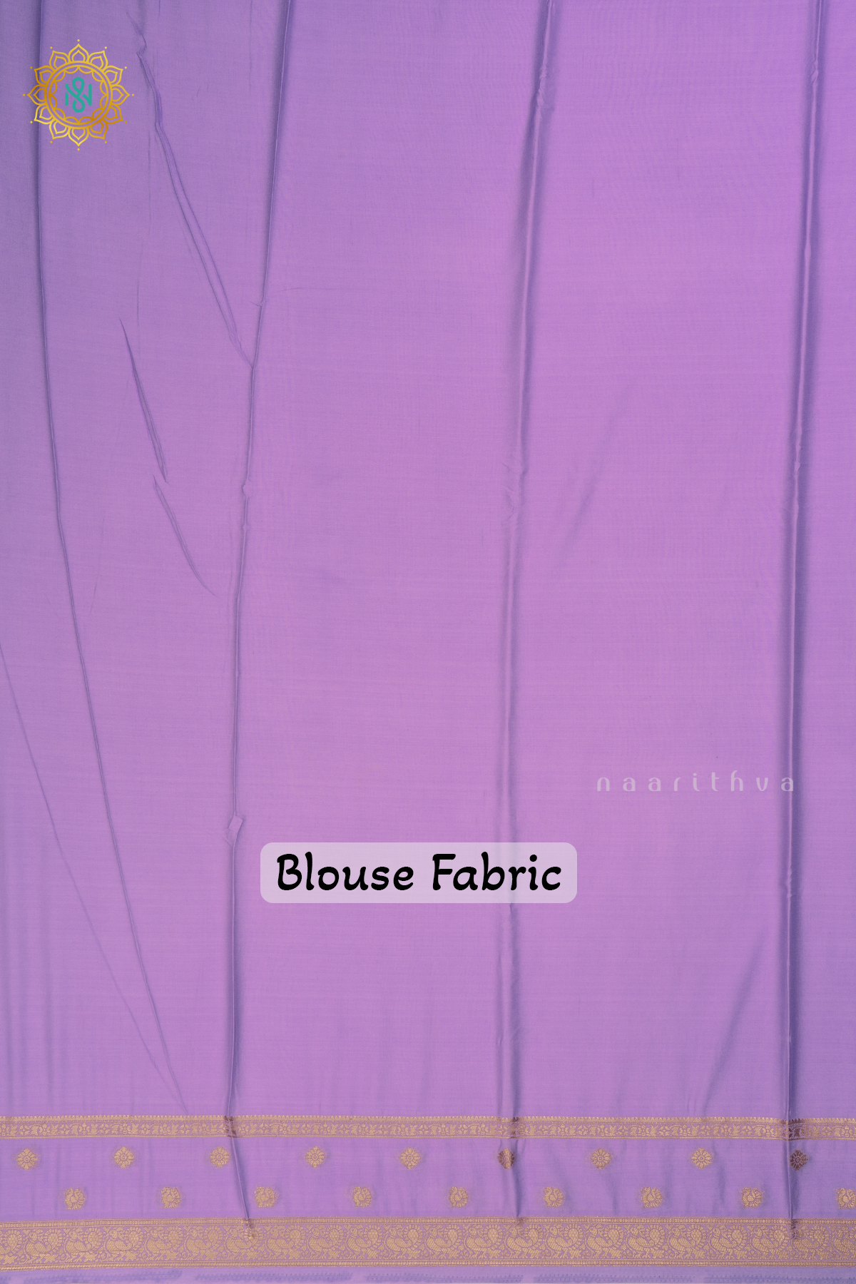 Purple with Lavender Semi Mysore Crepe Silk Saree with All-Over Zari Stripes and Zari Buttas on the Body and a Contrast Zari Border