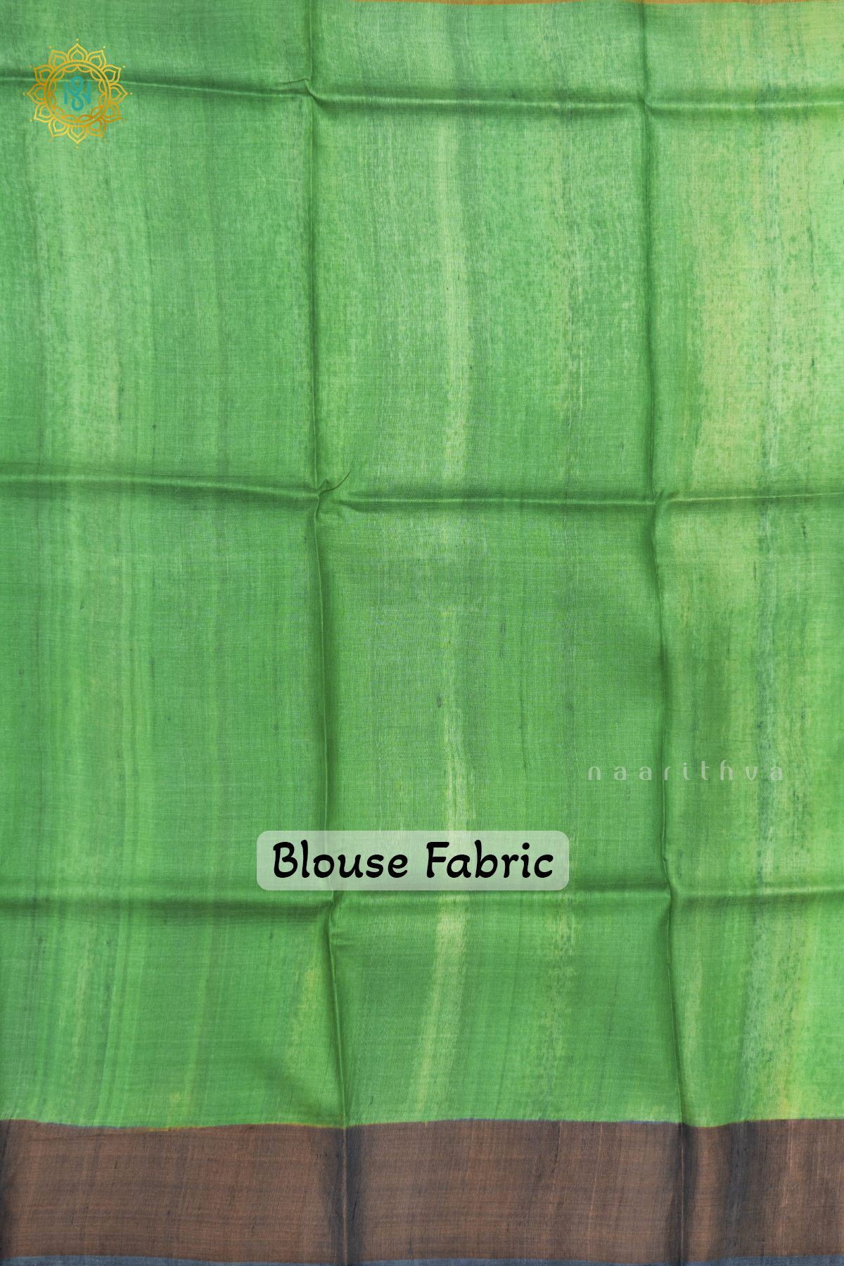 AQUA BLUE WITH GREEN - PURE TUSSAR SILK