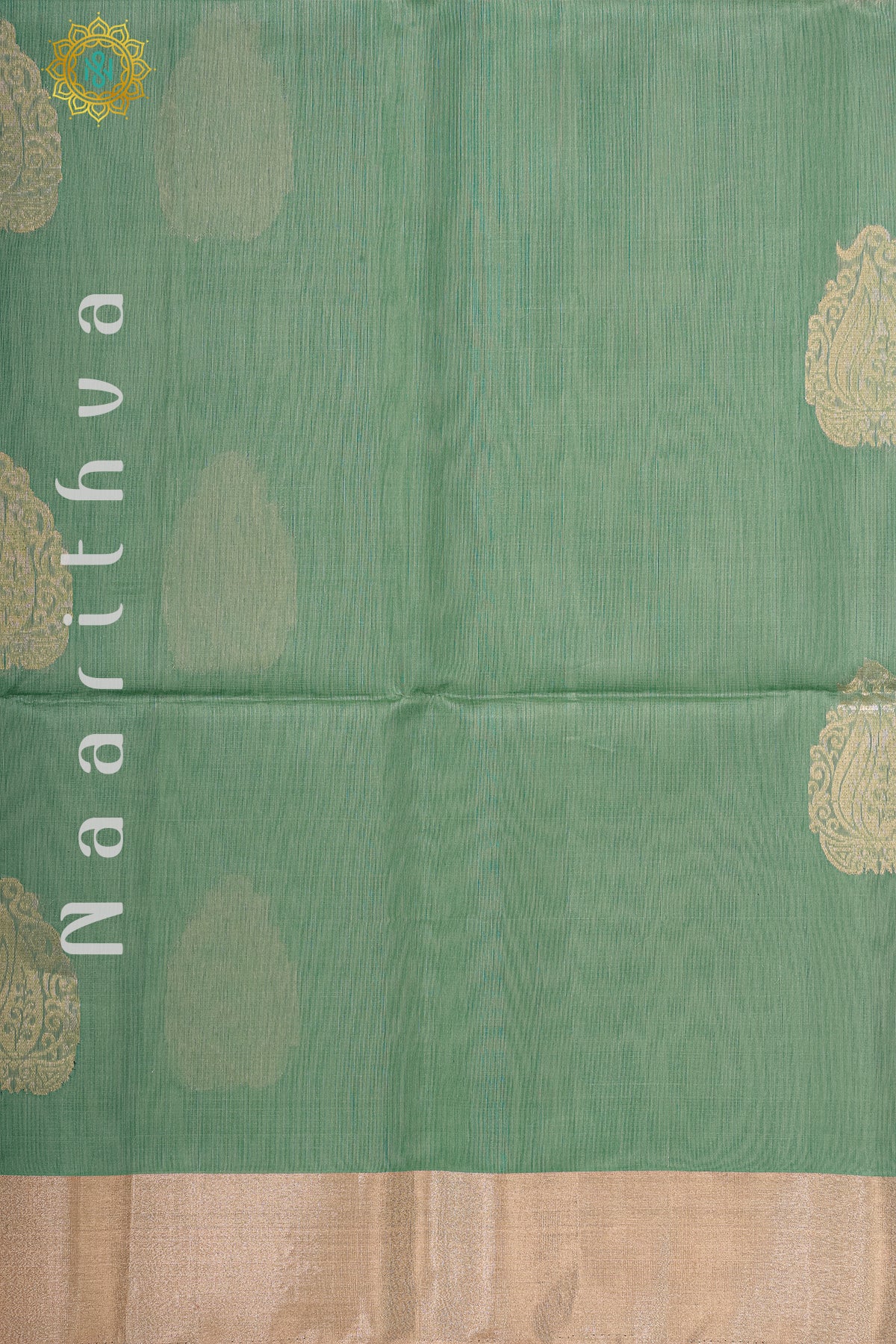 PISTA GREEN WITH LIGHT PINK - SILK COTTON