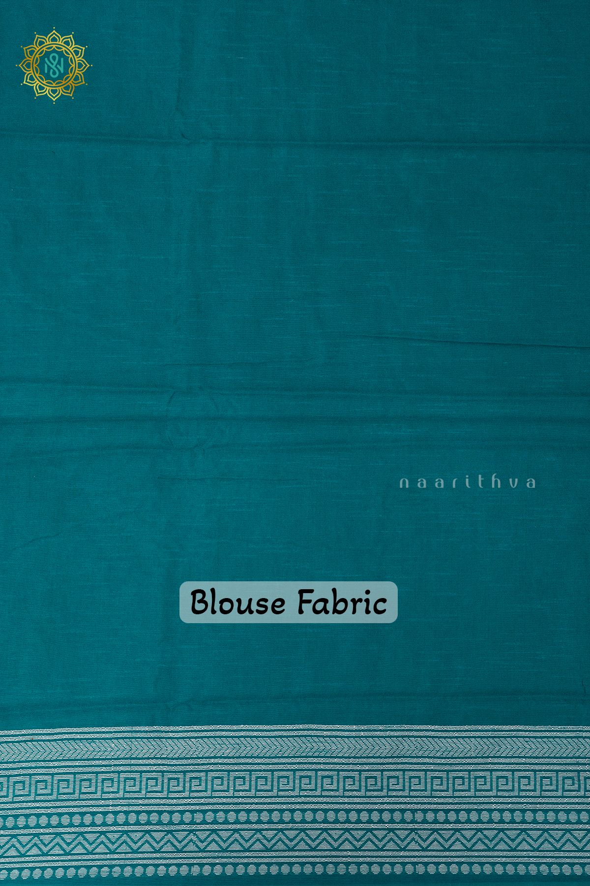 BEIGE WITH CYAN GREEN - JUTE COTTON