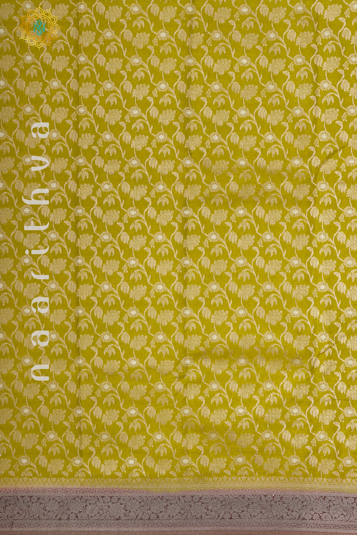 YELLOW WITH BROWN - SEMI TISSUE GEORGETTE