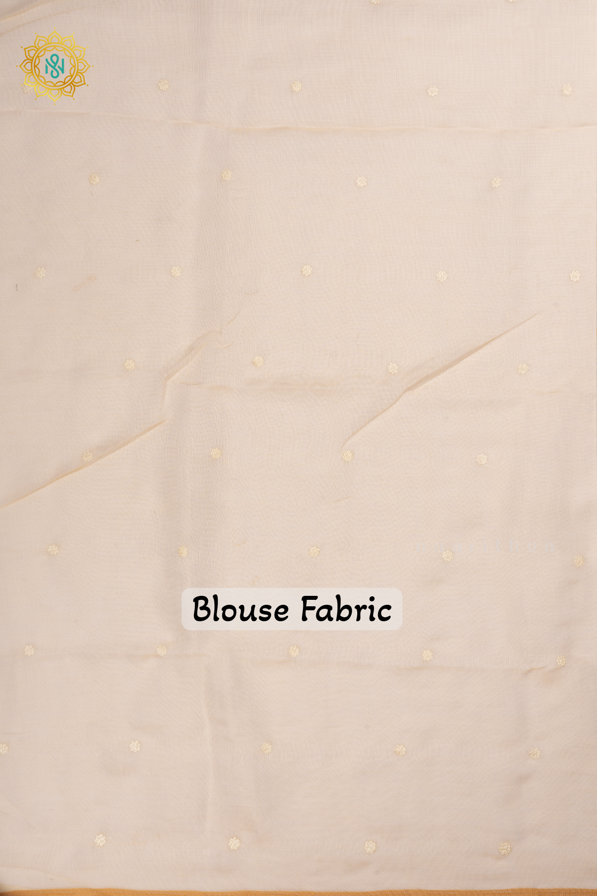 Off white Linen Tissue Saree with All-Over Embroidered Buttas on the Body, Featuring an Embroidery Border and Pallu