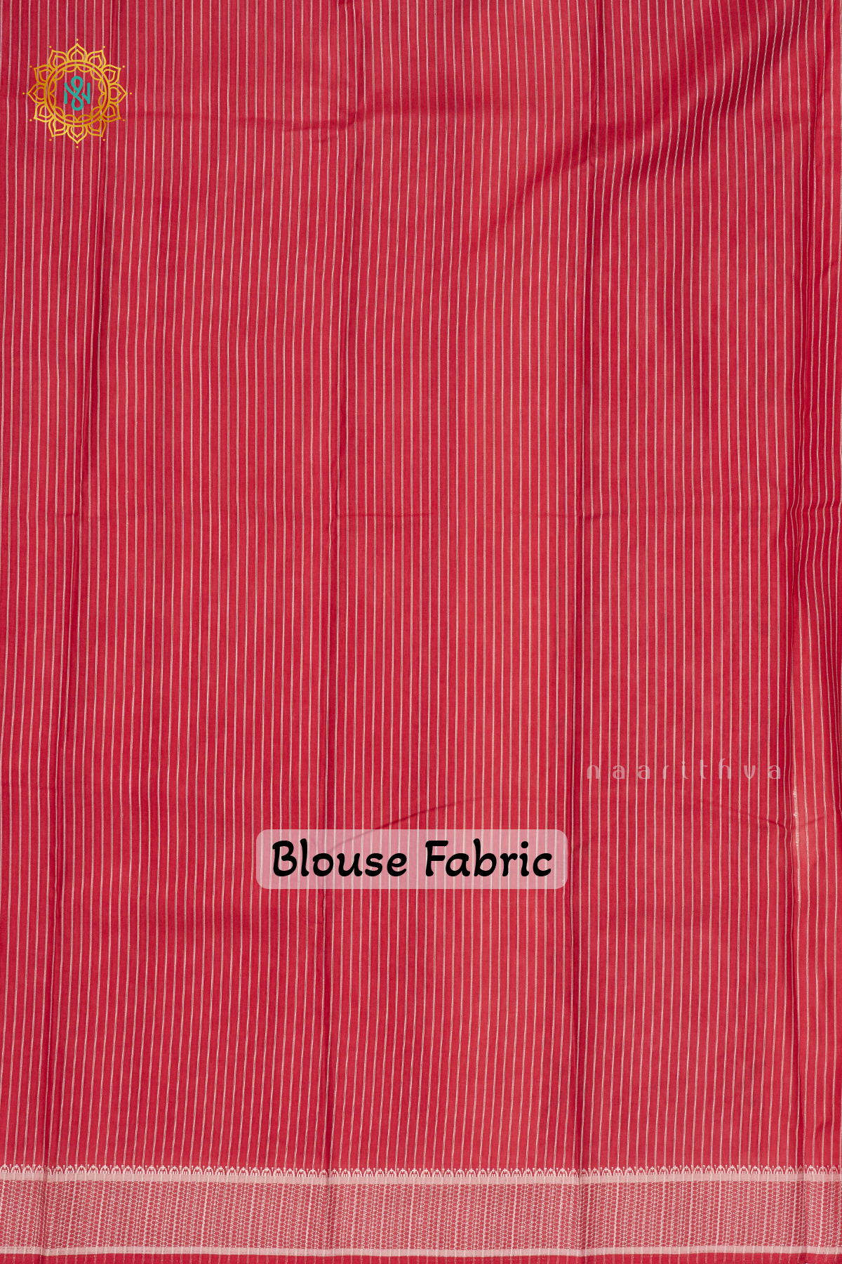 RED WITH OFF WHITE - SEMI TUSSAR SILK