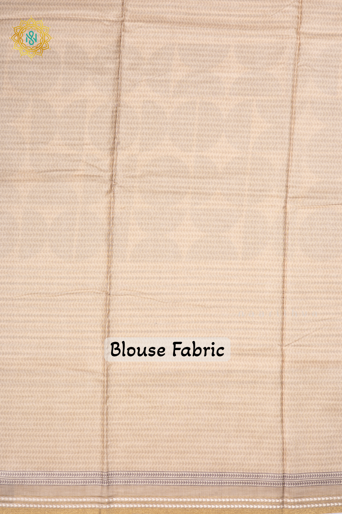 BEIGE WITH LIGHT BROWN - SEMI CREPE SILK SAREE DIGITAL PRINTS AND ZARI WOVEN BORDER