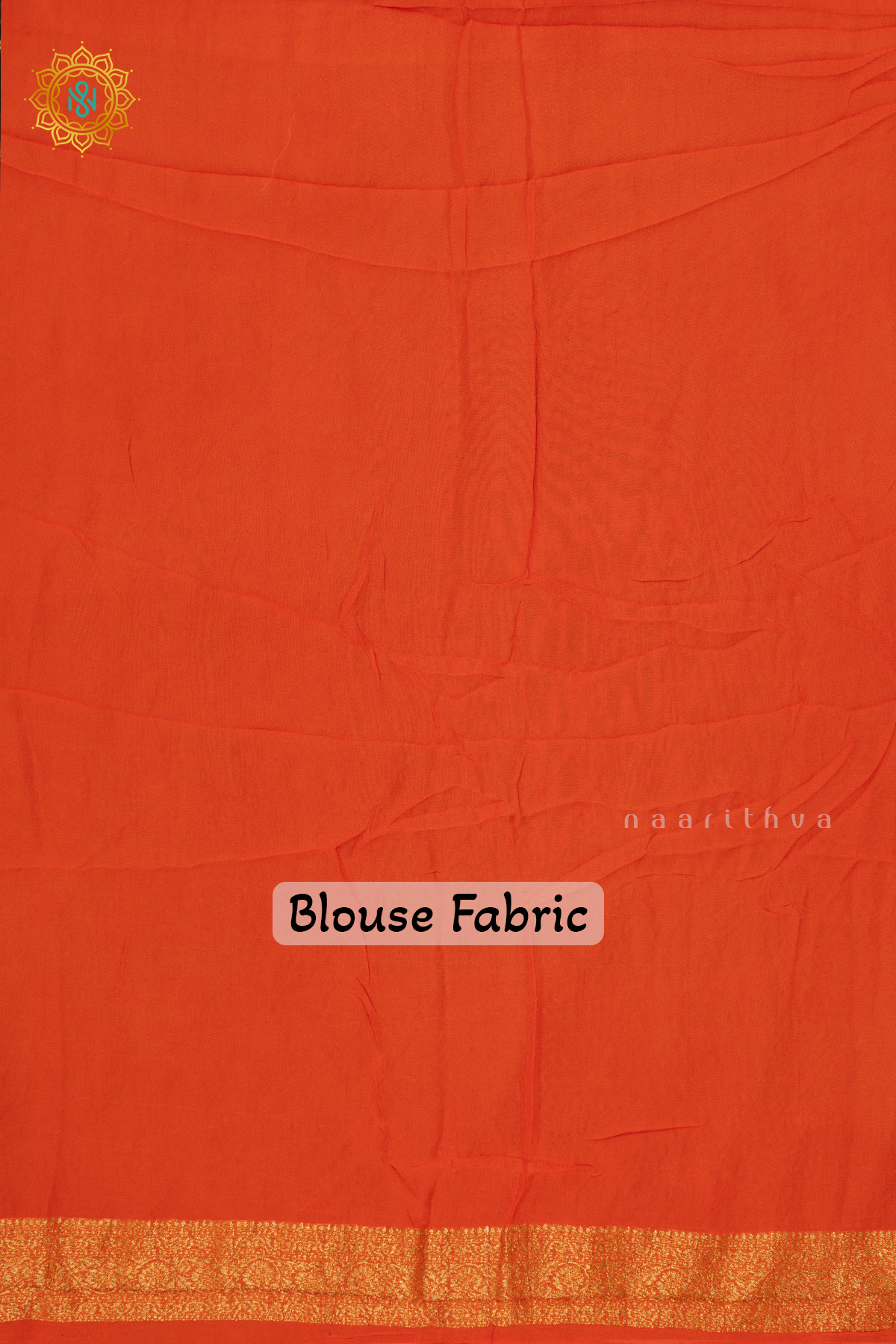 BLACK WITH ORANGE - SEMI GEORGETTE