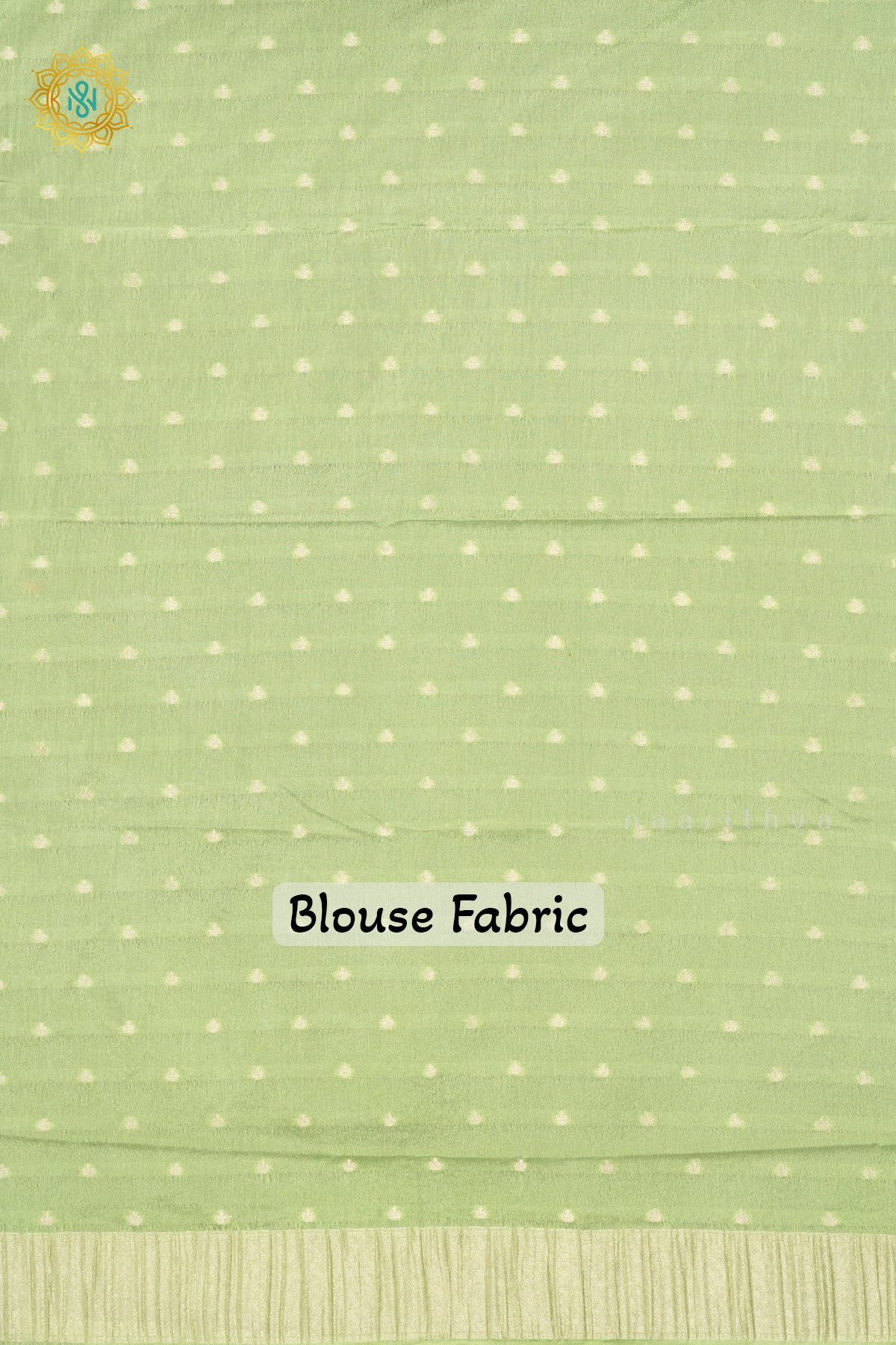 NAVY BLUE WITH GREEN - SEMI CREPE GEORGETTE