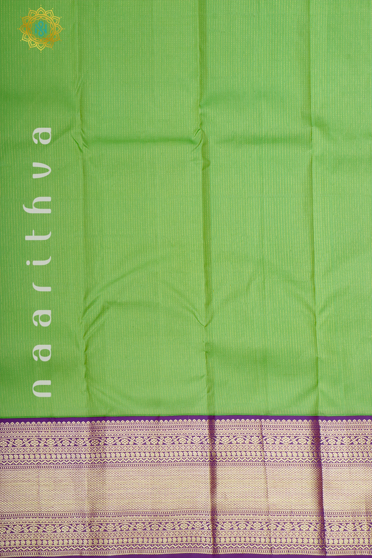 PARROT GREEN WITH PURPLE - PURE KANJIVARAM SILK