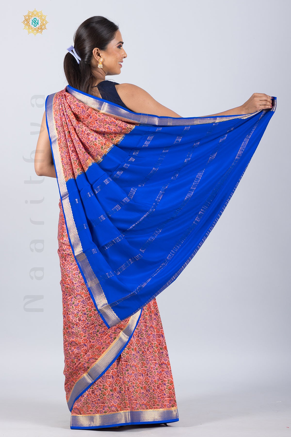 BLACK PRINTED PURE SILK SAREE