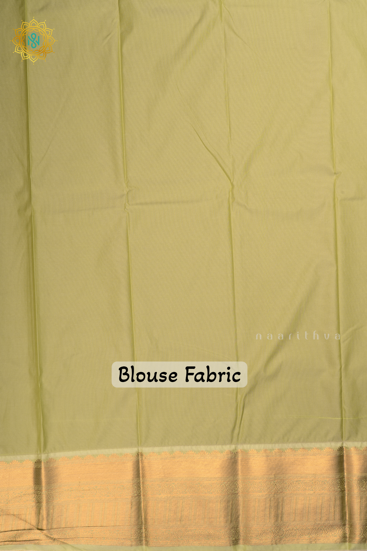 Brown with Light Green Semi Kanchi Saree With Zari Buttas All Over And Contrast Zari Border